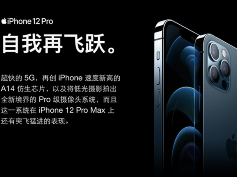 Apple iPhone 12 Pro Max (A2412) 256GB 海蓝色 支持移动联通电信5G 双卡双待手机