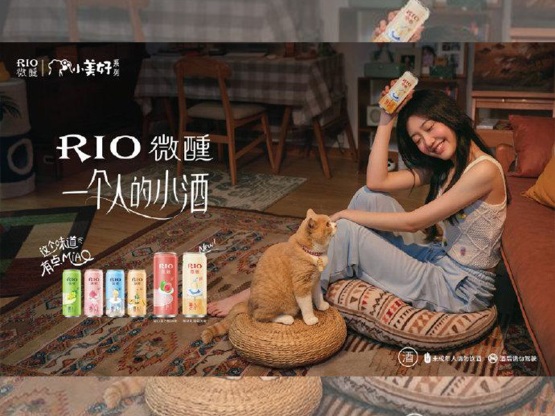 “一个人的小酒”「RIO微醺」小美好系列喵喵酒抖音营销种草