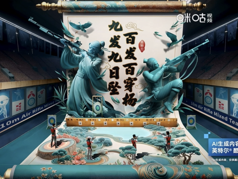 用AI书画热爱,英特尔携手咪咕用中式浪漫为奥运喝彩
